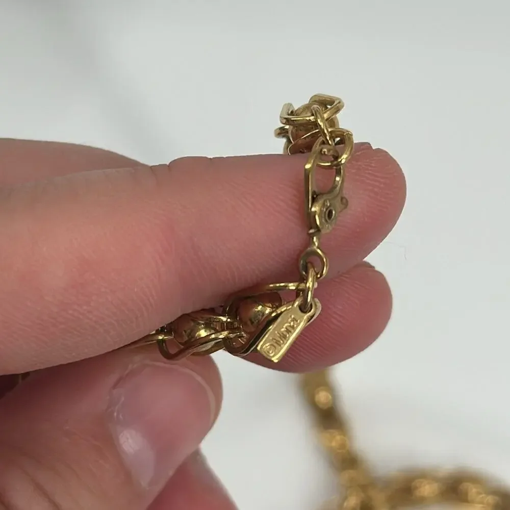 Monet goldtone ball chain necklace